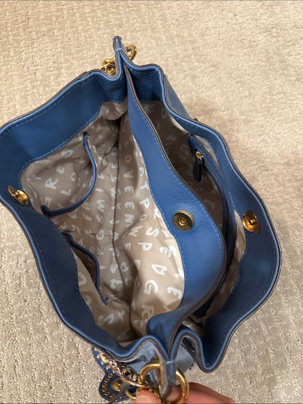 Aimee Kestenberg Roma Double Entry Blue Should Bag - Picture 13 of 15